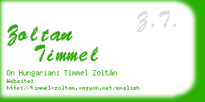 zoltan timmel business card