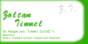 zoltan timmel business card